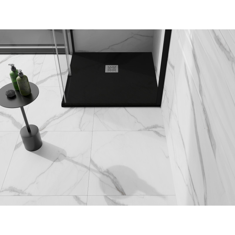 Mexen Stone+ quadratische Duschwanne aus Komposit 100 x 100 cm, schwarz - 44701010