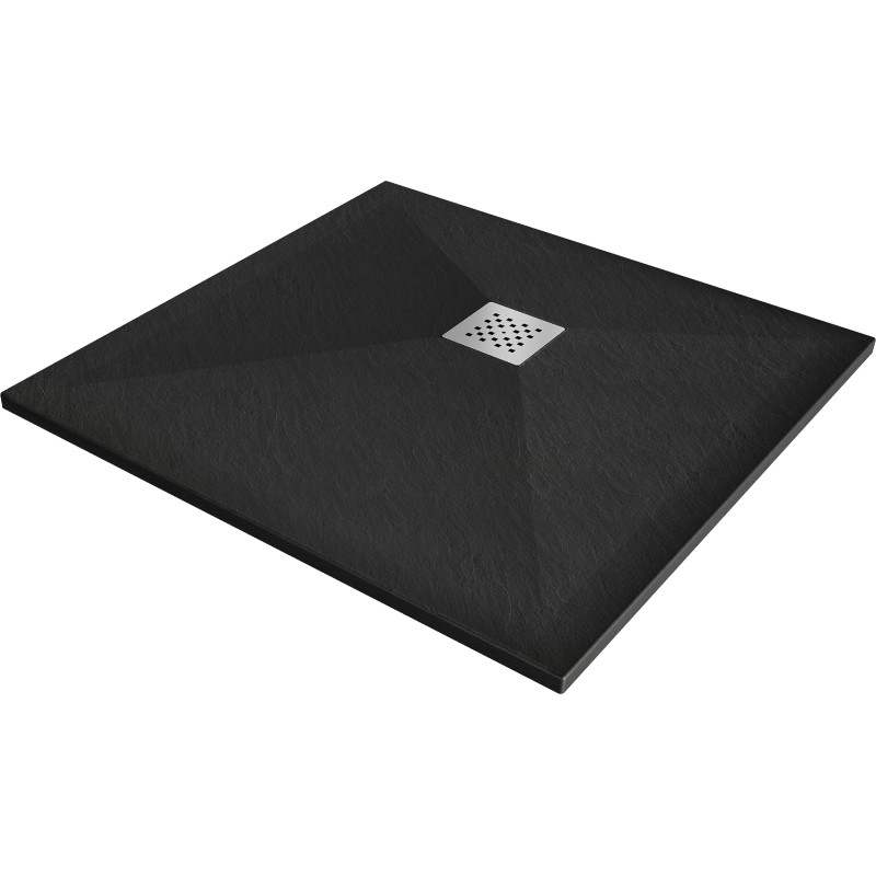 Mexen Stone+ Quadratische Duschwanne aus Verbundwerkstoff 100 x 100 cm, schwarz - 44701010