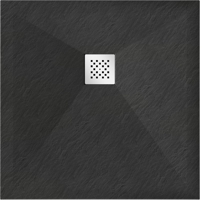 Mexen Stone+ Quadratische Duschwanne aus Verbundwerkstoff 100 x 100 cm, schwarz - 44701010