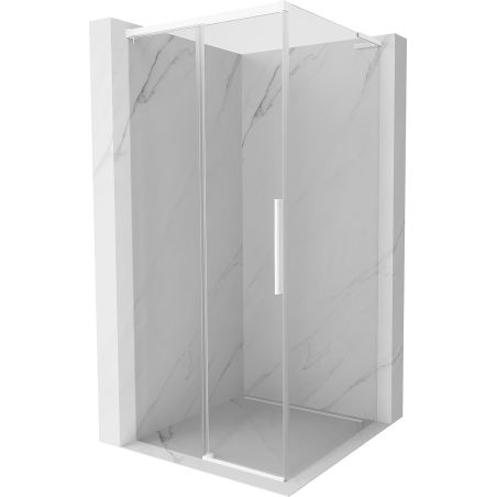 Mexen Rox L Duschkabine schiebbar 90 x 90 cm, transparent, weiß - 8C2L-090-090-20-00