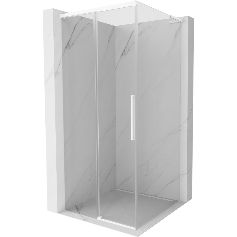 Mexen Rox L Duschecke schiebbar 95 x 95 cm, transparent, weiß - 8C2L-095-095-20-00
