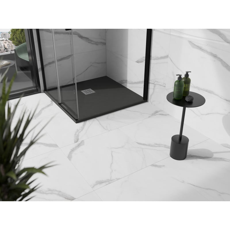 Mexen Stone+ quadratische Komposit-Duschwanne 70 x 70 cm, Anthrazit - 44717070