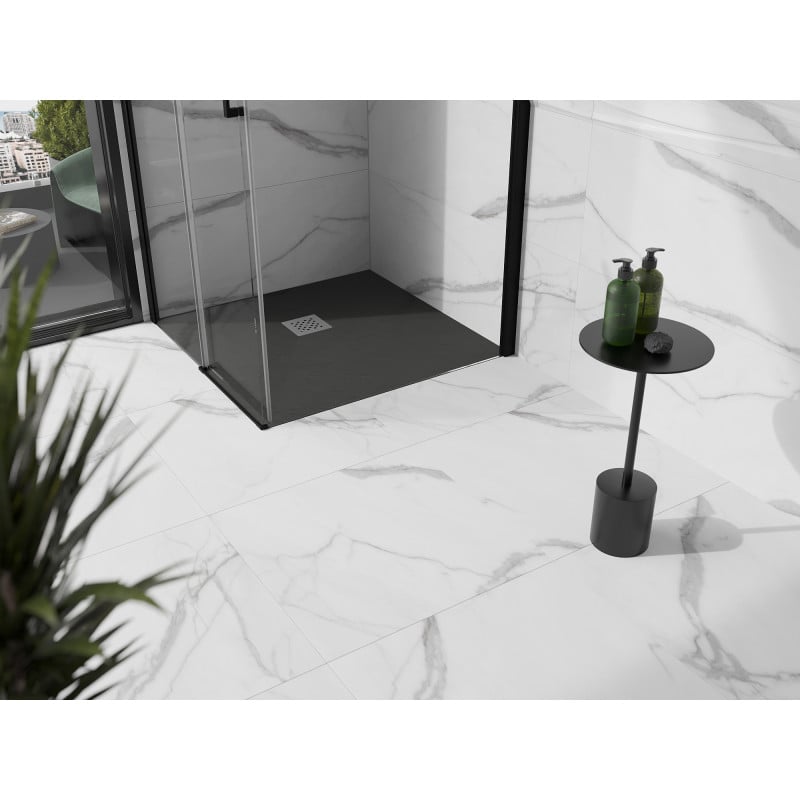 Mexen Stone+ quadratische Komposit-Duschwanne 70 x 70 cm, Anthrazit - 44717070