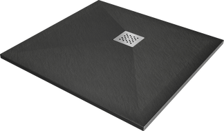 Mexen Stone+ Komposit-Duschwanne quadratisch 80 x 80 cm, Anthrazit - 44718080