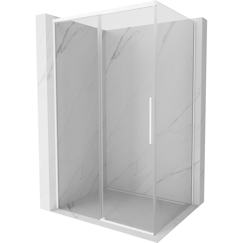 Mexen Rox Duschkabine, Schiebetür 110 x 80 cm, transparent, weiß - 8C2-110-080-20-00