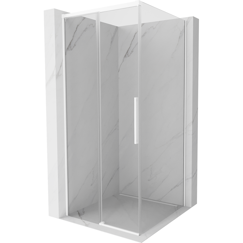 Mexen Rox Duschkabine Schiebetür 90 x 90 cm, transparent, weiß - 8C2-090-090-20-00