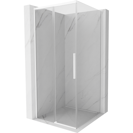 Mexen Rox Duschkabine Schiebetür 90 x 90 cm, transparent, weiß - 8C2-090-090-20-00