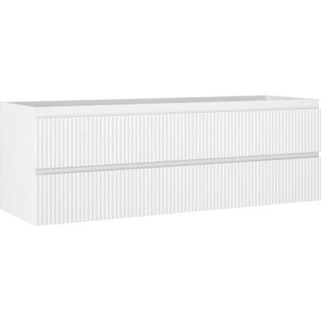 Mexen Rivel 140 cm Unterschrank für Badezimmerwaschbecken, 2 Schubladen, geriffelt, weiß matt - 91A20-14047-2-BFF01