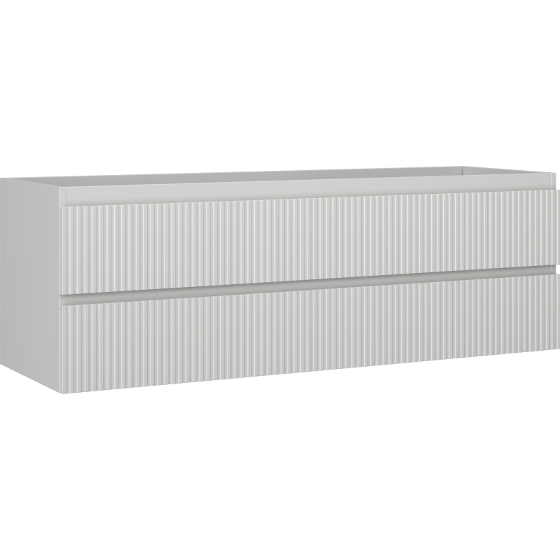 Mexen Rivel Badezimmerschrank für Waschbecken 140 cm, 2 Schubladen, geriffelt, graumatt - 91A20-14047-2-BFF62