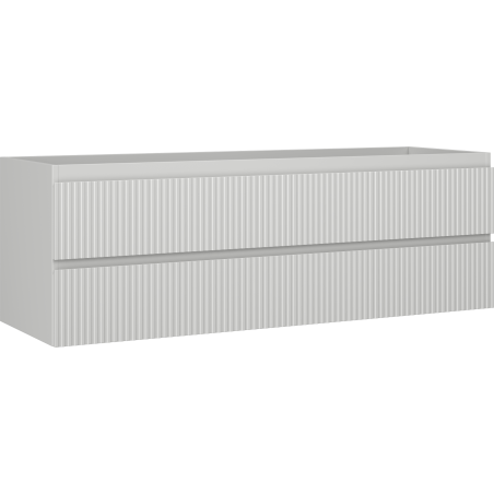 Mexen Rivel Badezimmerschrank für Waschbecken 140 cm, 2 Schubladen, geriffelt, graumatt - 91A20-14047-2-BFF62