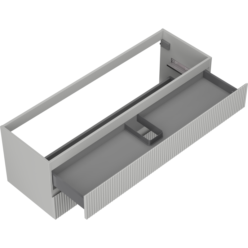 Mexen Rivel Badezimmerschrank für Waschbecken 140 cm, 2 Schubladen, geriffelt, graumatt - 91A20-14047-2-BFF62