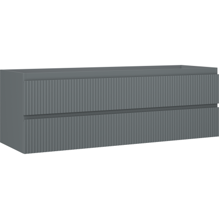 Mexen Rivel Badezimmerschrank 140 cm, 2 Schubladen, geriffelt, Graphit matt - 91A20-14047-2-BFF66