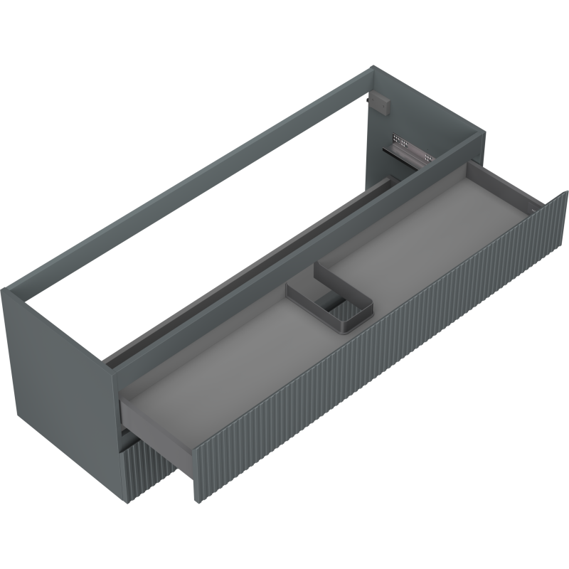 Mexen Rivel Badezimmerschrank 140 cm, 2 Schubladen, geriffelt, Graphit matt - 91A20-14047-2-BFF66