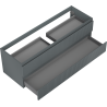 Mexen Rivel Badezimmerschrank 140 cm, 2 Schubladen, geriffelt, Graphit matt - 91A20-14047-2-BFF66
