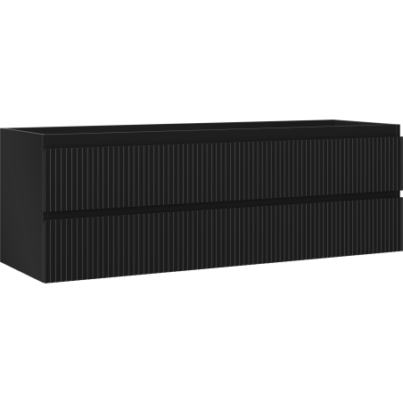 Mexen Rivel Badezimmer-Unterschrank 140 cm, 2 Schubladen, gerillt, mattschwarz - 91A20-14047-2-BFF71