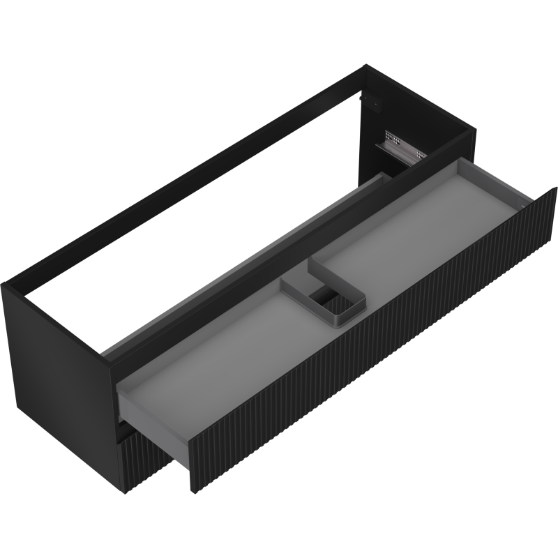Mexen Rivel Badezimmer-Unterschrank 140 cm, 2 Schubladen, gerillt, mattschwarz - 91A20-14047-2-BFF71