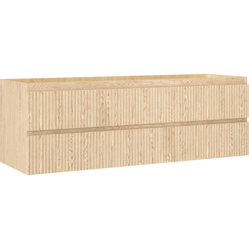 Mexen Rivel Badezimmerschrank unter dem Waschbecken 140 cm, 2 Schubladen, geriffelt, Eiche - 91A20-14047-2-BFF81