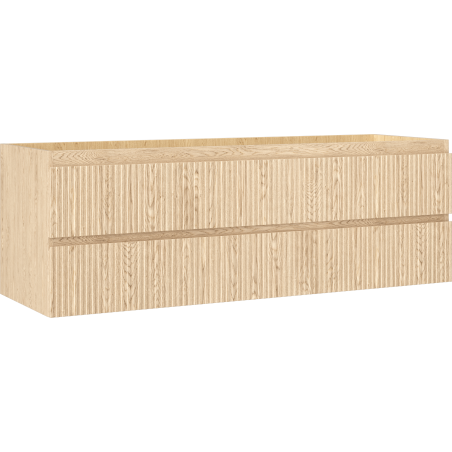 Mexen Rivel Badezimmerschrank unter dem Waschbecken 140 cm, 2 Schubladen, geriffelt, Eiche - 91A20-14047-2-BFF81
