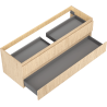 Mexen Rivel Badezimmerschrank unter dem Waschbecken 140 cm, 2 Schubladen, geriffelt, Eiche - 91A20-14047-2-BFF81