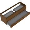Mexen Rivel Badezimmerschrank 140 cm, 2 Schubladen, geriffelt, Nussbaum - 91A20-14047-2-BFF86