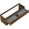 Mexen Rivel Badezimmerschrank 140 cm, 2 Schubladen, geriffelt, Nussbaum - 91A20-14047-2-BFF86