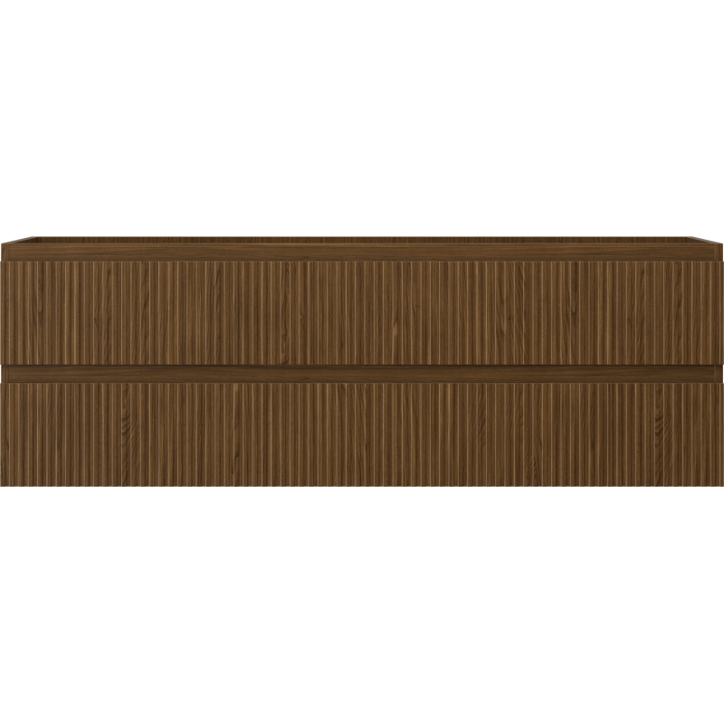 Mexen Rivel Badezimmerschrank 140 cm, 2 Schubladen, geriffelt, Nussbaum - 91A20-14047-2-BFF86