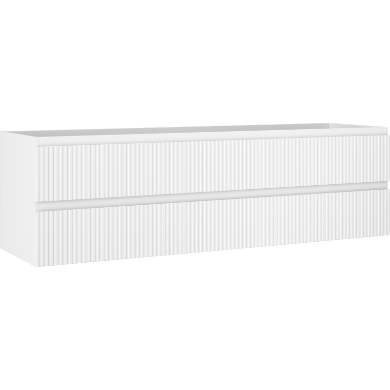 Mexen Rivel Badezimmermöbel 160 cm, 2 Schubladen, geriffelt, weiß matt - 91A20-16047-2-BFF01