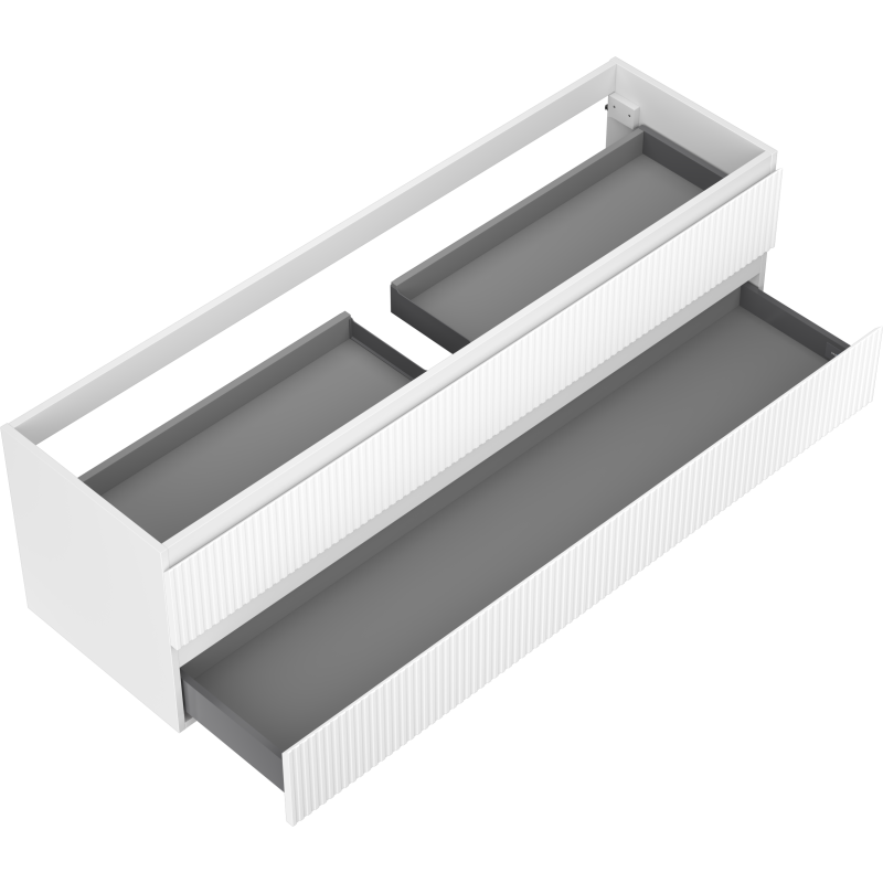 Mexen Rivel Badezimmermöbel 160 cm, 2 Schubladen, geriffelt, weiß matt - 91A20-16047-2-BFF01