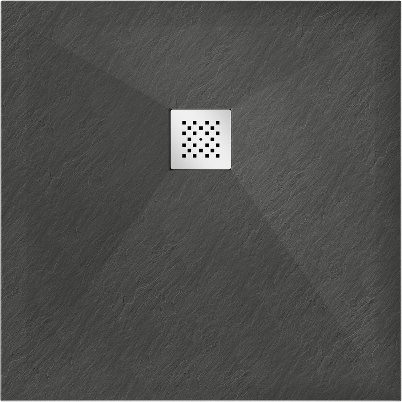 Mexen Stone+ quadratische Duschwanne aus Komposit 100 x 100 cm, Anthrazit - 44711010
