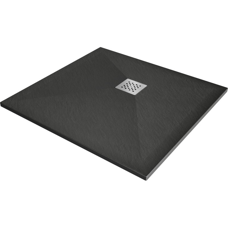 Mexen Stone+ quadratische Duschwanne aus Komposit 100 x 100 cm, Anthrazit - 44711010