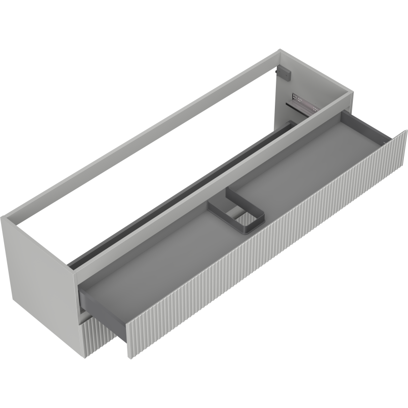 Mexen Rivel Badezimmerunterschrank 160 cm, 2 Schubladen, gerillt, grau matt - 91A20-16047-2-BFF62