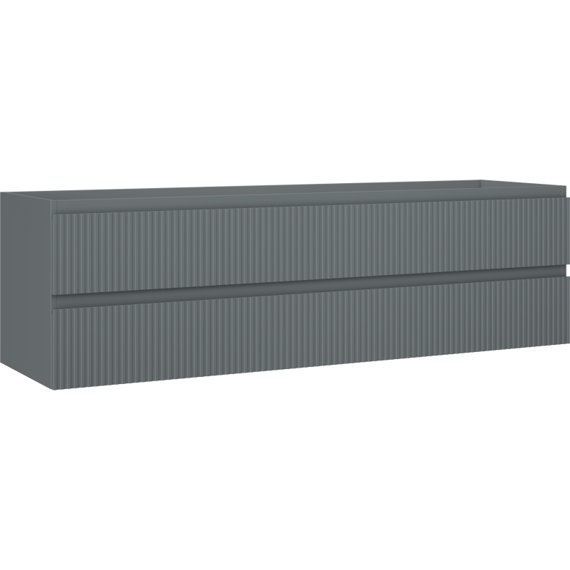 Mexen Rivel Badezimmerschrank 160 cm, 2 Schubladen, geriffelt, Graphit Matt - 91A20-16047-2-BFF66