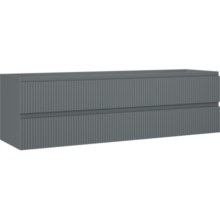 Mexen Rivel Badezimmerschrank 160 cm, 2 Schubladen, geriffelt, Graphit Matt - 91A20-16047-2-BFF66