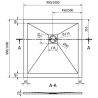 Mexen Stone+ quadratische Duschwanne aus Verbundwerkstoff 100 x 100 cm, Anthrazit - 44711010