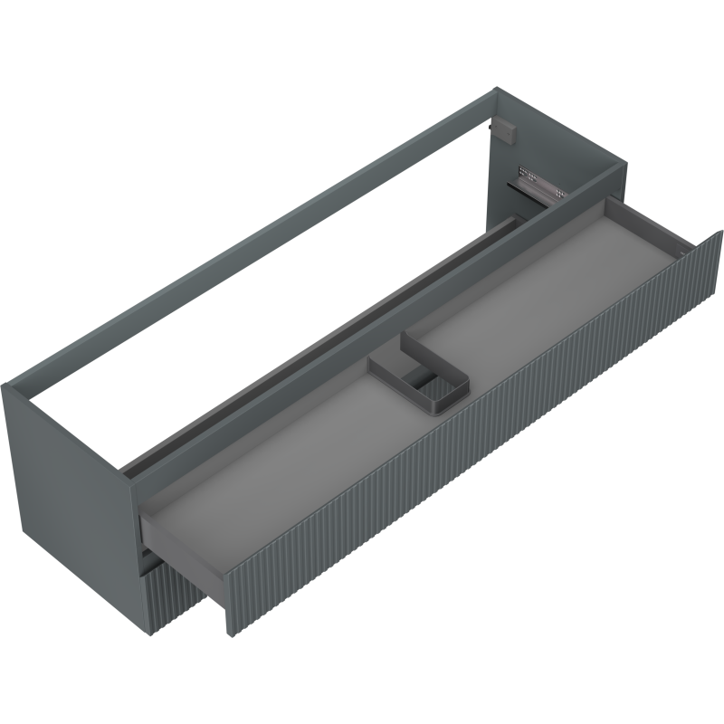 Mexen Rivel Badezimmerschrank 160 cm, 2 Schubladen, geriffelt, Graphit Matt - 91A20-16047-2-BFF66