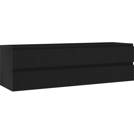 Mexen Rivel Badezimmer-Unterschrank 160 cm, 2 Schubladen, geriffelt, schwarz matt - 91A20-16047-2-BFF71