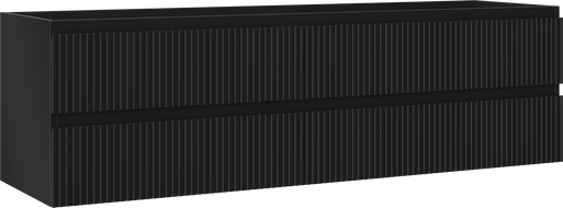 Mexen Rivel Badezimmer-Unterschrank 160 cm, 2 Schubladen, geriffelt, schwarz matt - 91A20-16047-2-BFF71