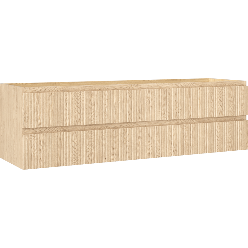 Mexen Rivel Badezimmerschrank unter dem Waschbecken 160 cm, 2 Schubladen, geriffelt, Eiche - 91A20-16047-2-BFF81