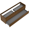 Mexen Rivel Badezimmerschrank 160 cm, 2 Schubladen, gerillt, Walnuss - 91A20-16047-2-BFF86