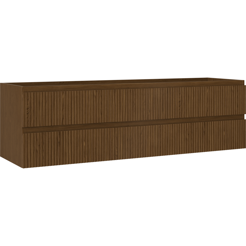 Mexen Rivel Badezimmerschrank 160 cm, 2 Schubladen, gerillt, Walnuss - 91A20-16047-2-BFF86