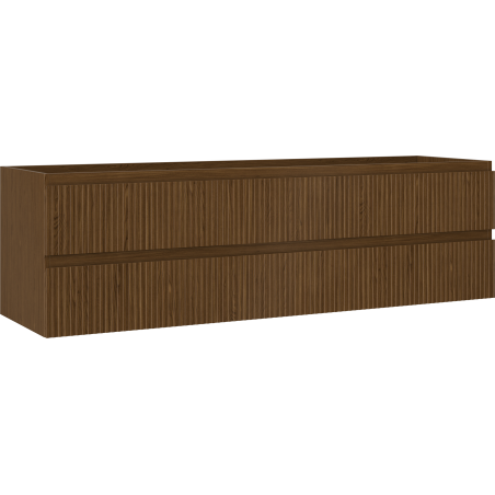 Mexen Rivel Badezimmerschrank 160 cm, 2 Schubladen, gerillt, Walnuss - 91A20-16047-2-BFF86
