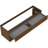 Mexen Rivel Badezimmerschrank 160 cm, 2 Schubladen, gerillt, Walnuss - 91A20-16047-2-BFF86