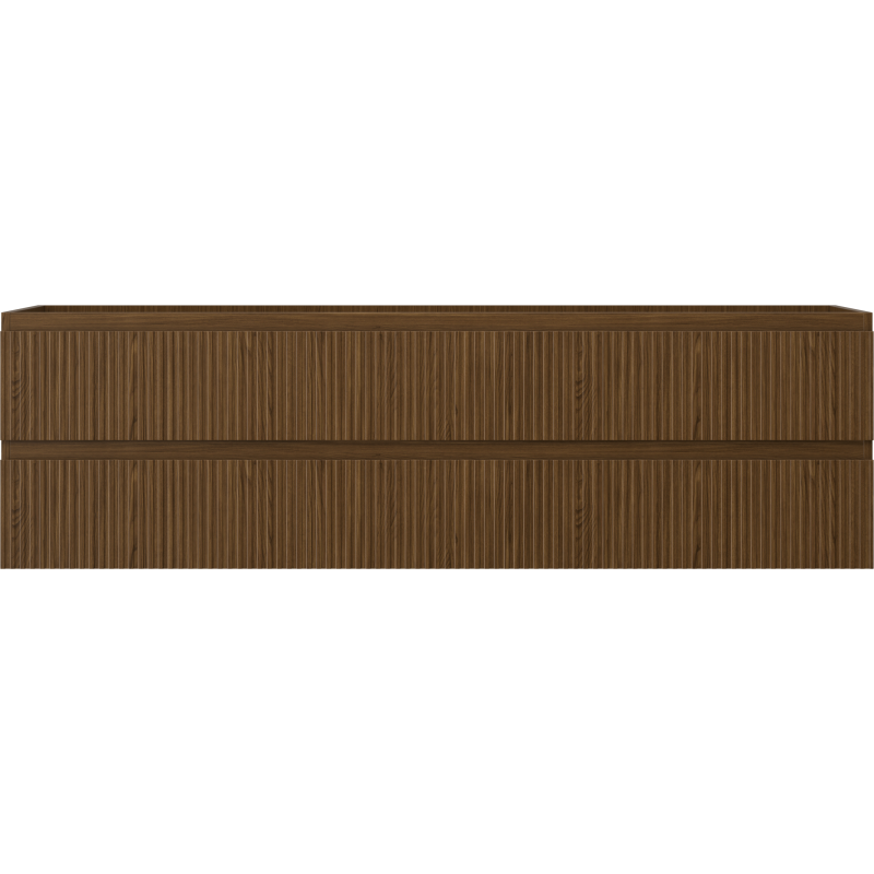 Mexen Rivel Badezimmerschrank 160 cm, 2 Schubladen, gerillt, Walnuss - 91A20-16047-2-BFF86