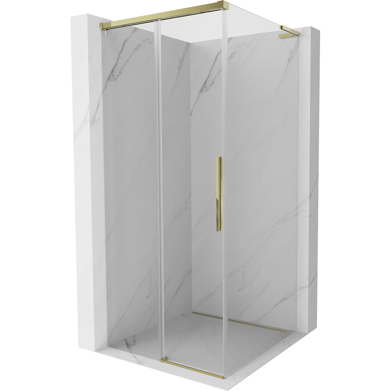 Mexen Rox L Duschkabine Schiebetür 110 x 110 cm, transparent, gold - 8C2L-110-110-50-00