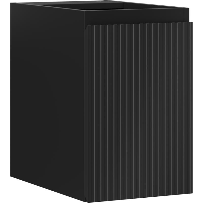 Mexen Rivel Badezimmerschrank unter Waschbecken 30 cm, 1 Tür, gerillt, schwarz matt - 91A21-03047-1-BF71