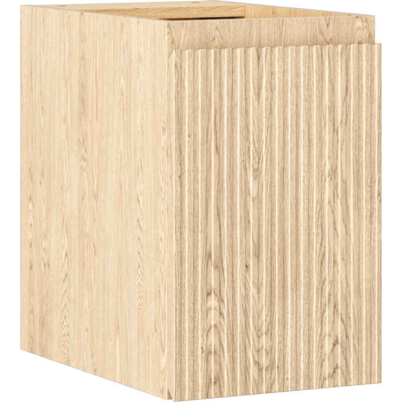 Mexen Rivel Badezimmerschrank für Waschbecken 30 cm, 1 Tür, geriffelt, Eiche - 91A21-03047-1-BF81