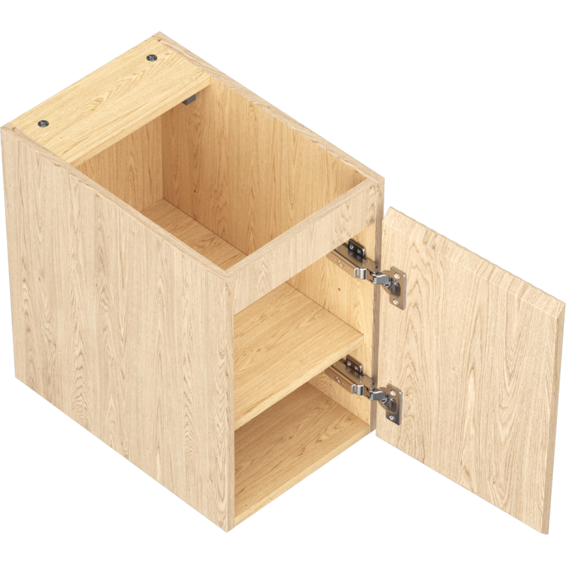 Mexen Rivel Badezimmerschrank für Waschbecken 30 cm, 1 Tür, geriffelt, Eiche - 91A21-03047-1-BF81