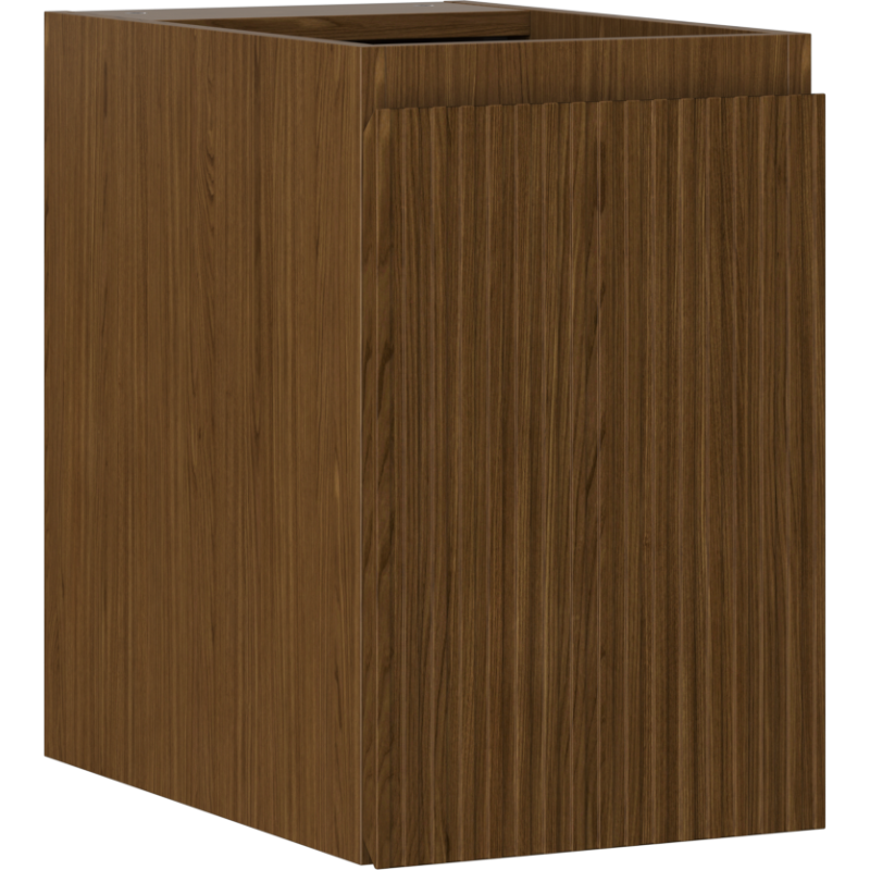 Mexen Rivel Badezimmerschrank unter Waschbecken 30 cm, 1 Tür, geriffelt, Nuss - 91A21-03047-1-BF86