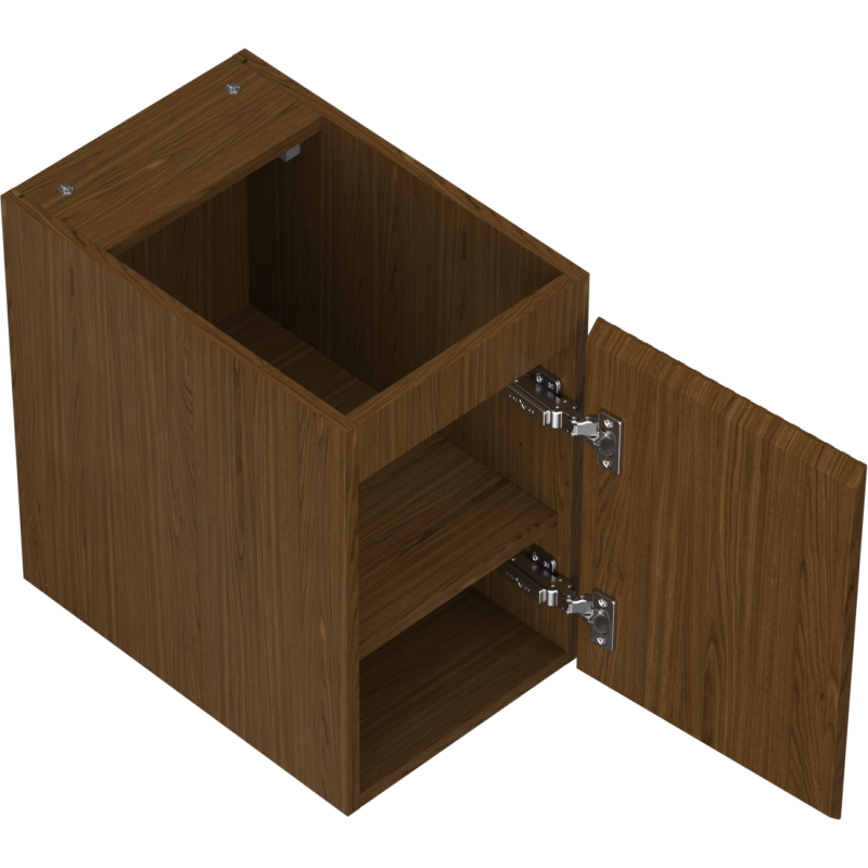Mexen Rivel Badezimmerschrank unter Waschbecken 30 cm, 1 Tür, geriffelt, Nuss - 91A21-03047-1-BF86
