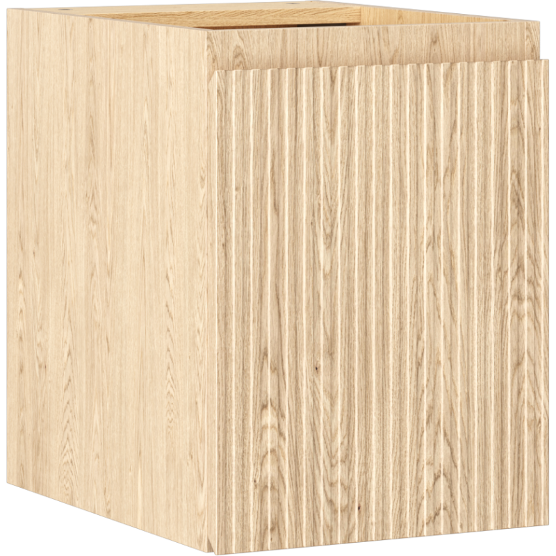 Mexen Rivel Badezimmerschrank für Waschtisch 35 cm, 1 Tür, geriffelt, Eiche - 91A21-03547-1-BF81
